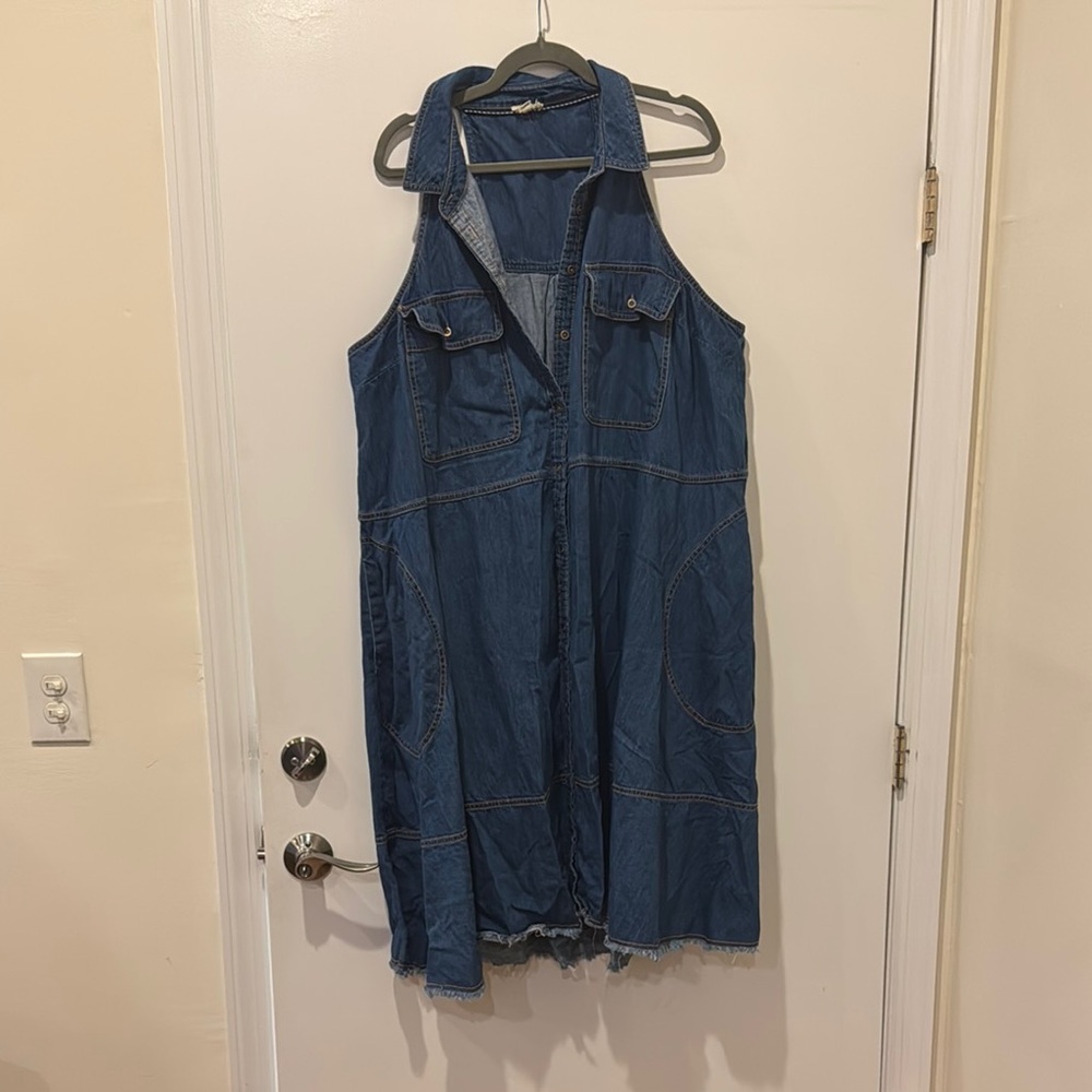 Pilcro Blue Denim Top